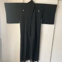 新品未使用　しつけ付き　喪服　夏用　絽　五つ紋　正絹　ブラック　黒　和装　美品