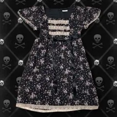 森ガール フェアリーグランジ ラメ レースワンピース 花柄 ガーリー フェミニン