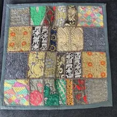 インド刺繍　カンバディア　パッチワーク刺繍クッションカバー