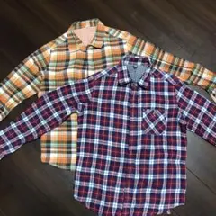 UNIQLO チェック柄長袖シャツ 2枚セット 150