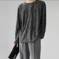 ダメージ ロングスリーブグランジ　grunge y2k ロンT　トップス