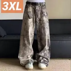 ウォッシュドデニム リアルツリー 3XL バギーパンツ ワイドパンツ カモフラ