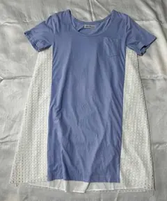 URBAN RESEARCH ロング丈Tシャツ バックレース&チュール 水色のサムネイル