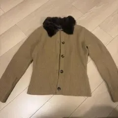 NOVESPAZIO カシミヤカーディガン ファー襟付き