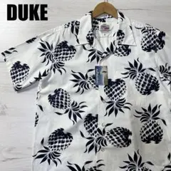 新品未使用✨DUKE KAHANAMOKU 名作パイナップル柄 アロハ 白紺 Lのサムネイル