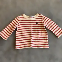 MIKIHOUSE DOUBLE-B ロンT レッドボーダー 70