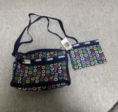 レスポートサック　ハート柄　ネイビー　ショルダーバッグ　ポーチ