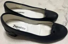【美品】repetto Camille 39ヒールバレエシューズ黒 24.5のサムネイル
