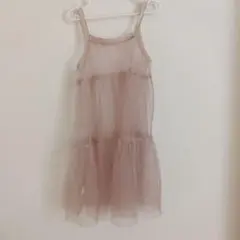 ★BRANSHES★ノースリーブチュールワンピース 130cm ピンク