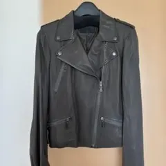 ICB レザージャケット ライダース ダークグレー 38