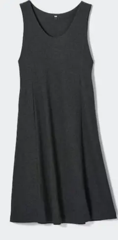 UNIQLO ダークグレーブラッシュドジャージージャンパースカートS