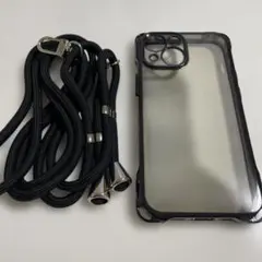 美品　格安　iPhone13 mini用クリアケース ストラップ付き