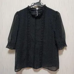 MAJESTIC LEGON ブラック ドット柄 ブラウス M