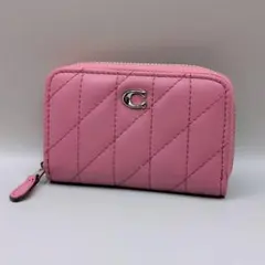 COACH コーチ カードケース 小銭入れ財布 キルティング ピンク デニム 