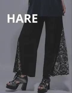 HARE NANAコラボ キリカエレースアップフェイクレザーパンツ - メルカリ
