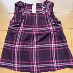 BeBe チェック柄 ノースリーブワンピース 100