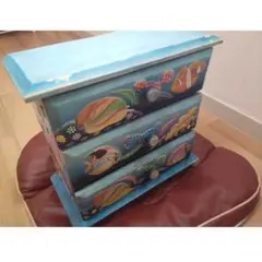 1556 バリ島　芸術の村　ウブドの手作り　アンティーククラシック　三段　小箱