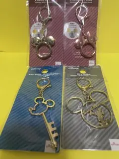 ディズニー　フォトキーホルダー ミッキー&ミニー　ミッキーデザイン　計4個セット