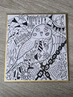 手描きペン抽象画 幾何学模様 モノクロ現代アートイラスト 原画 - メルカリ