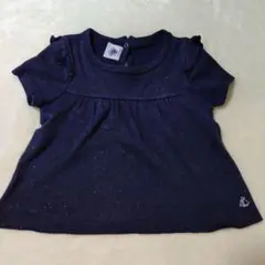 PETIT BATEAU プチバトー ラメ 半袖 トップス 81cm　女の子のサムネイル