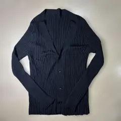 美品★JUN 長袖リブカーディガン ブラックのサムネイル