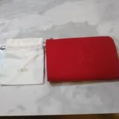 値下げ！Dior CDロゴ ポーチ レッド＆小袋 ノベルティのサムネイル