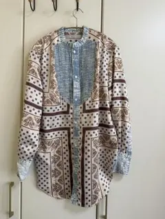 【ANGELINA】バンダナ柄 異素材シャツ