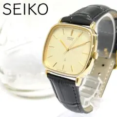 稼働/新品電池 SEIKO クォーツ メンズ 腕時計 ゴールド スクエア 3針のサムネイル