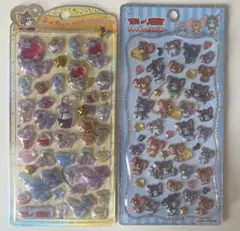 トムジェリ　うるちゅる　プチドロップステッカー　2点セット　トムアンドジェリー