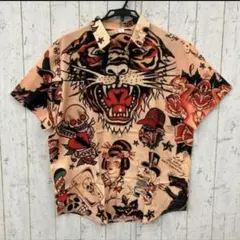 虎 タイガー 花魁 スカル柄 アロハシャツ 派手 ロカビリー ギャング チカーノ