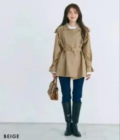 美品　ベースメント　ショートトレンチコート　ベージュ　UNIQLO ZARAのサムネイル