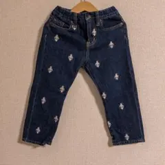 ヒスミニ　刺繍入り　デニムパンツ 105cm