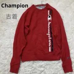 古着【Champion】チャンピオン ロゴプリント スウェット トレーナー 赤
