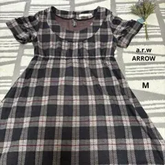 a.r.w ARROW 半袖チュニック　チェック柄　Mサイズ