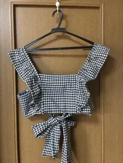 チェック 柄 フリル ビスチェ メイド grl