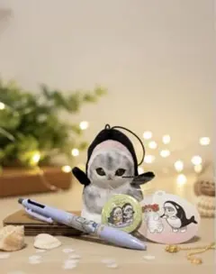 【タグ付き】mofusand ぬいぐるみマスコット ＆ ボールペン セット
