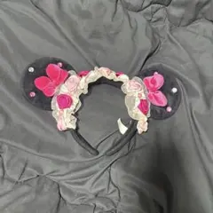 ディズニー ミニー カチューシャ 黒 ピンク