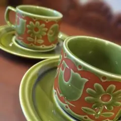 赫三郎窯 かくさぶろうがま デミタスコーヒーカップ ソーサー 3客 