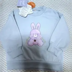 新品　トレーナー　うさぎ　女の子　90 リボン　裏起毛　保育園