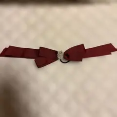 ヘアゴム 赤 リボン