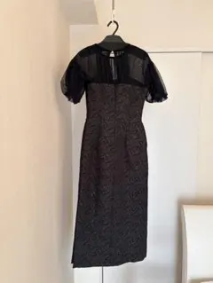 LagunaMoon フリル袖タイトフィットロングドレス