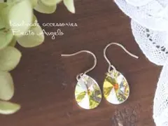 ✤K14GF スワロフスキー 6128の一粒ピアス(p015)クリスタルAB