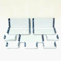 ⭐️ 有田焼 西山窯 染付 山水文 長角皿揃 １０客 美品 ⭐️