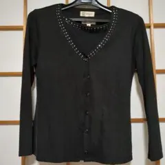 MICHEL KLEIN ビジュー付きカーディガン・タンクトップセット 38