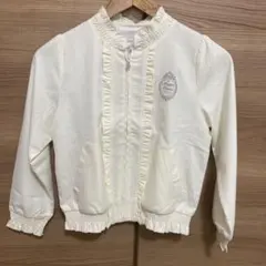 メゾピアノ　フリルデザイン　クリーム色ジャケット S (140)