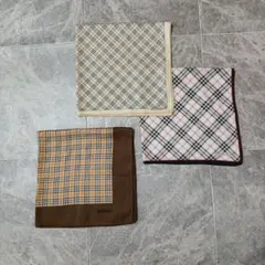 Burberry チェック柄ハンカチ3枚セット
