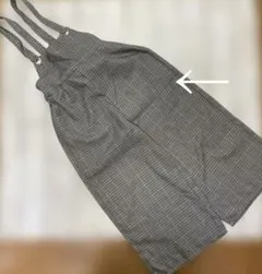 オーバーオール　チェック　グレー