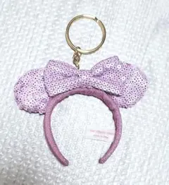 ディズニーリゾート　ミニー　カチューシャ　ピンク　キーホルダー　キーチェーン