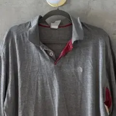 THE NORTH FACE グレー ピンク　ポロシャツ　Tシャツ　古着　半袖