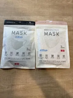 UNIQLO AIRism マスク 3枚組 ブラック XL ベージュMのサムネイル